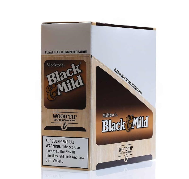 BLACK & MILD PLASTIC & WOOD TIP 5-PACKS (50 CIGARS) BLACK & MILD PLASTIC & WOOD TIP 5-PACKS (50 CIGARS)