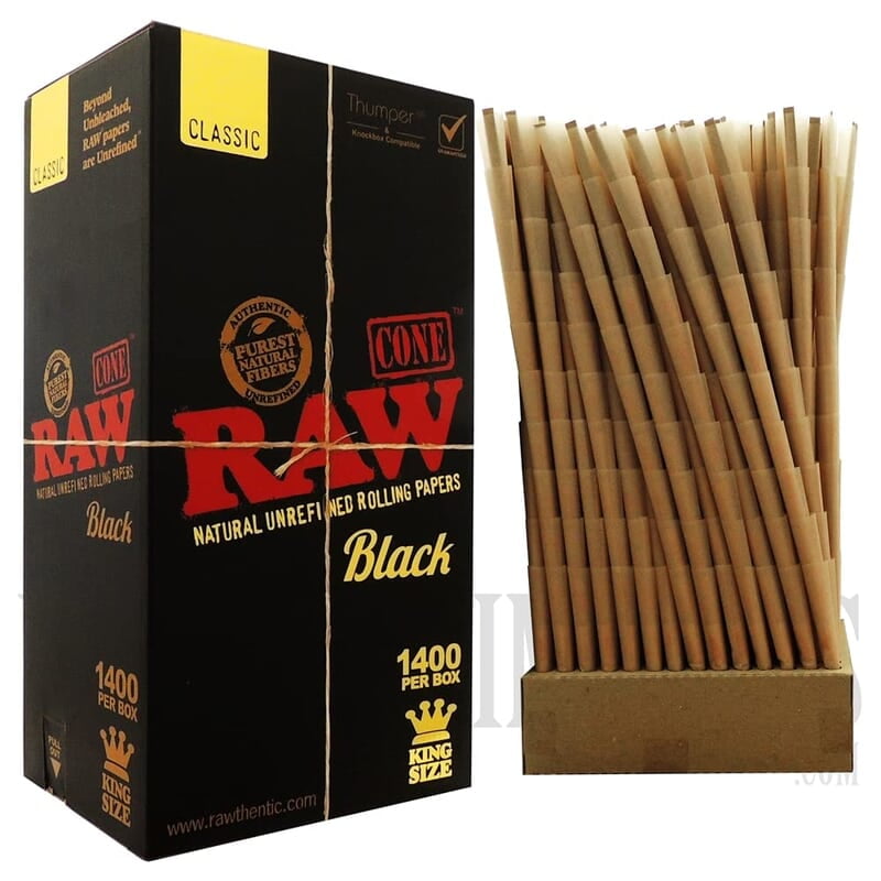 RAW:CONES BLACK BULK 1400CT