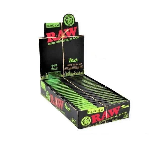 RAW:PAPER BLACK ORGANIC 1 1/4 24CT